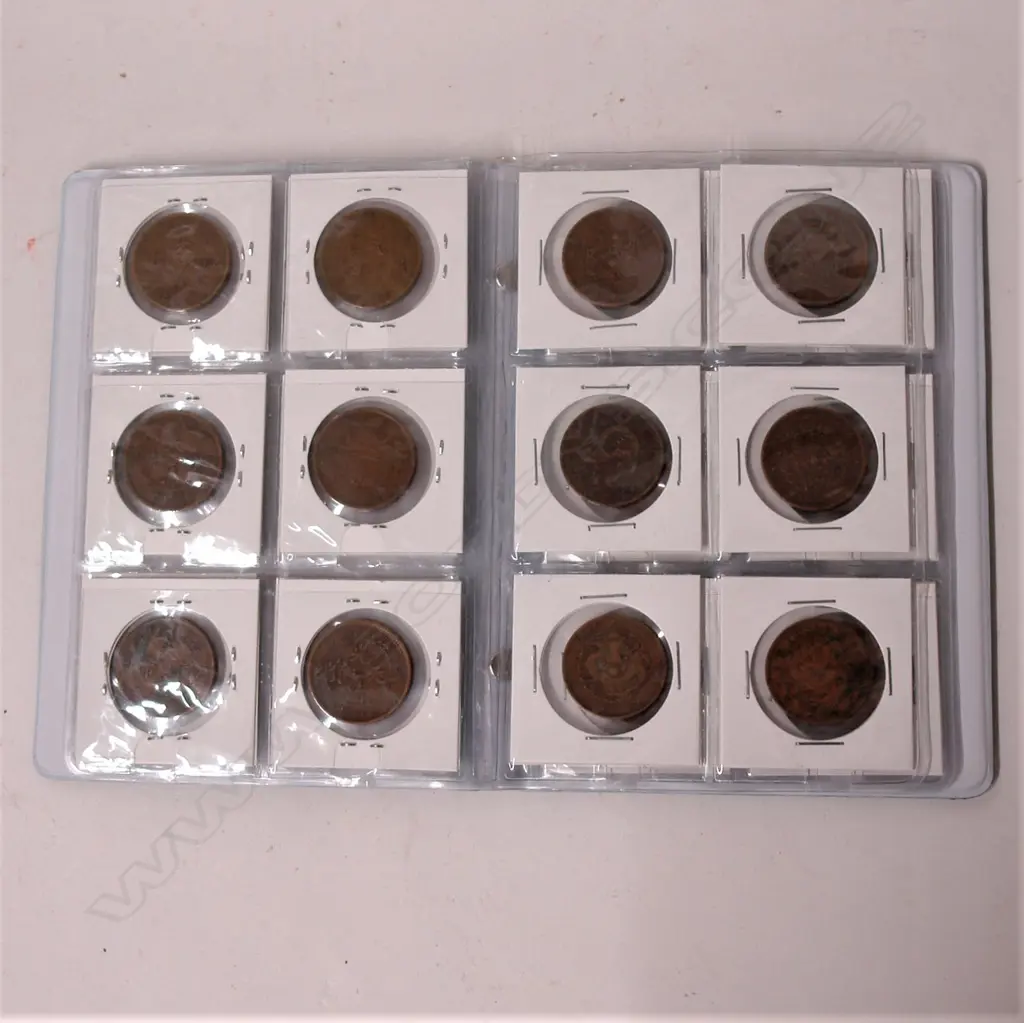 A collection of 36 early 20thC Chinese bronze 10 Cash coins and others Image 1++