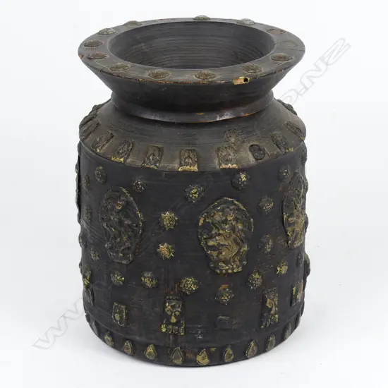 An old Tibetan wooden jar