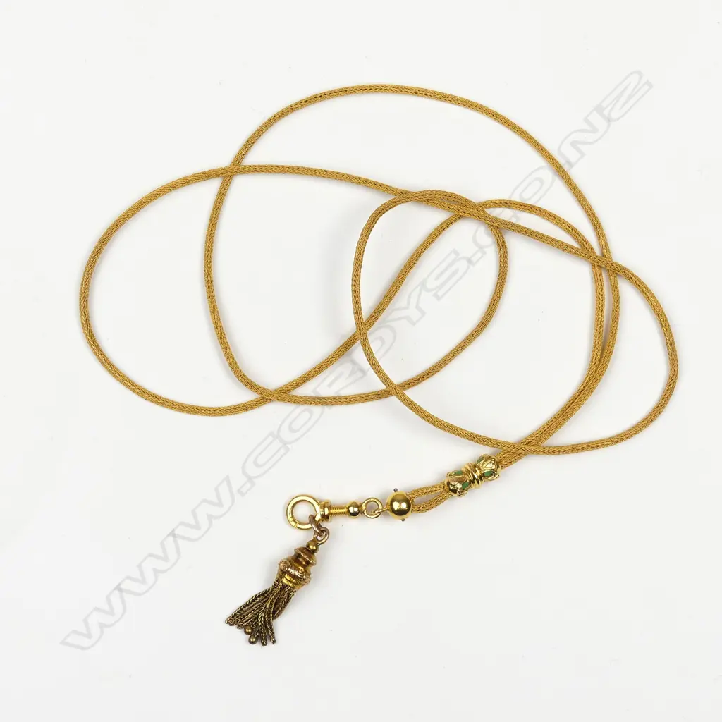 A c.1900 18ct. yellow gold French neck chain Image 1++