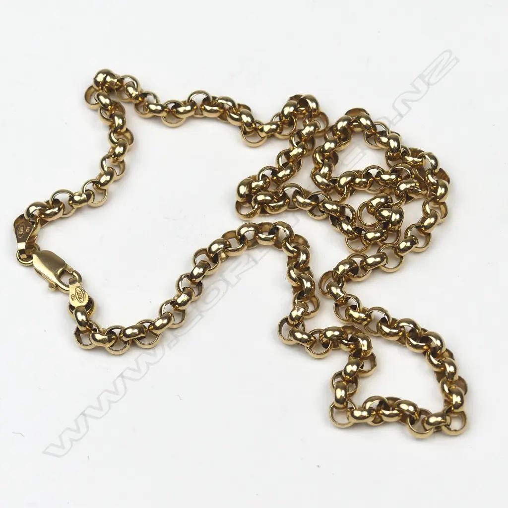 A 9ct yellow gold Belcher link chain Image 1++