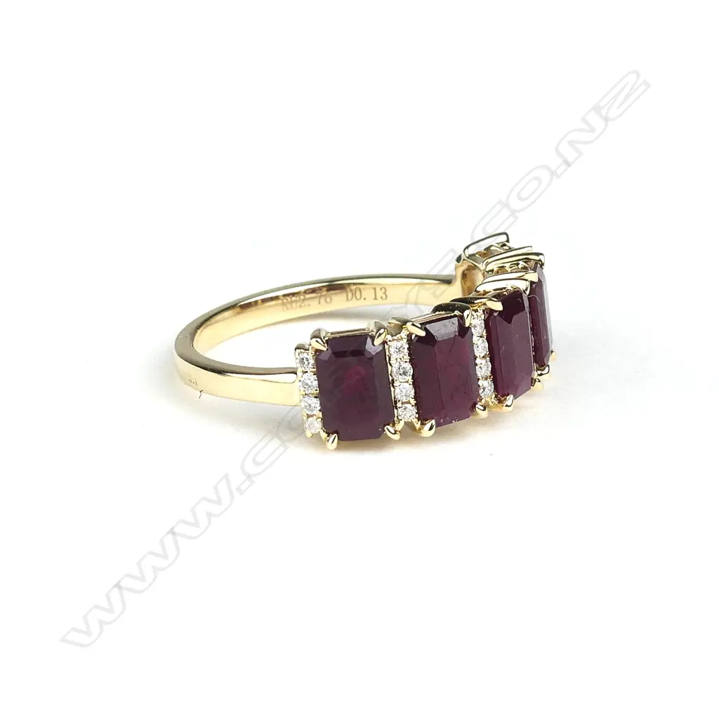 A 14ct yellow gold ruby and diamond ring Image 1++