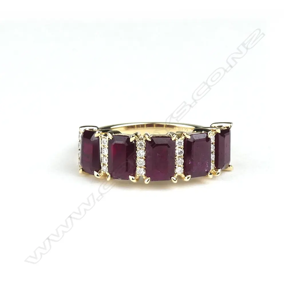 A 14ct yellow gold ruby and diamond ring Image 1++