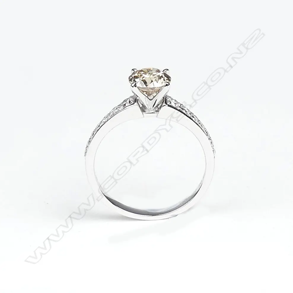 A 14ct white gold and diamond ring Image 1++