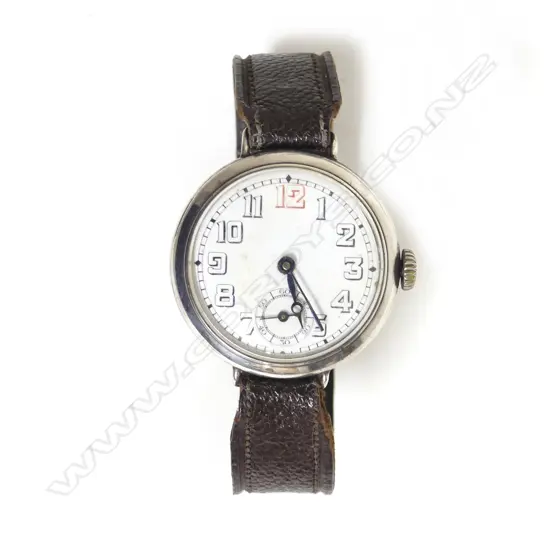 A gents silver vintage Swiss wristwatch