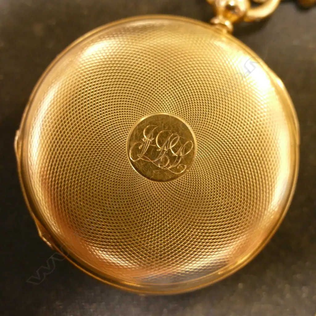 An early 20thC E. Dent & Co. 18ct. yellow gold half-hunter pocket watch Image 1++