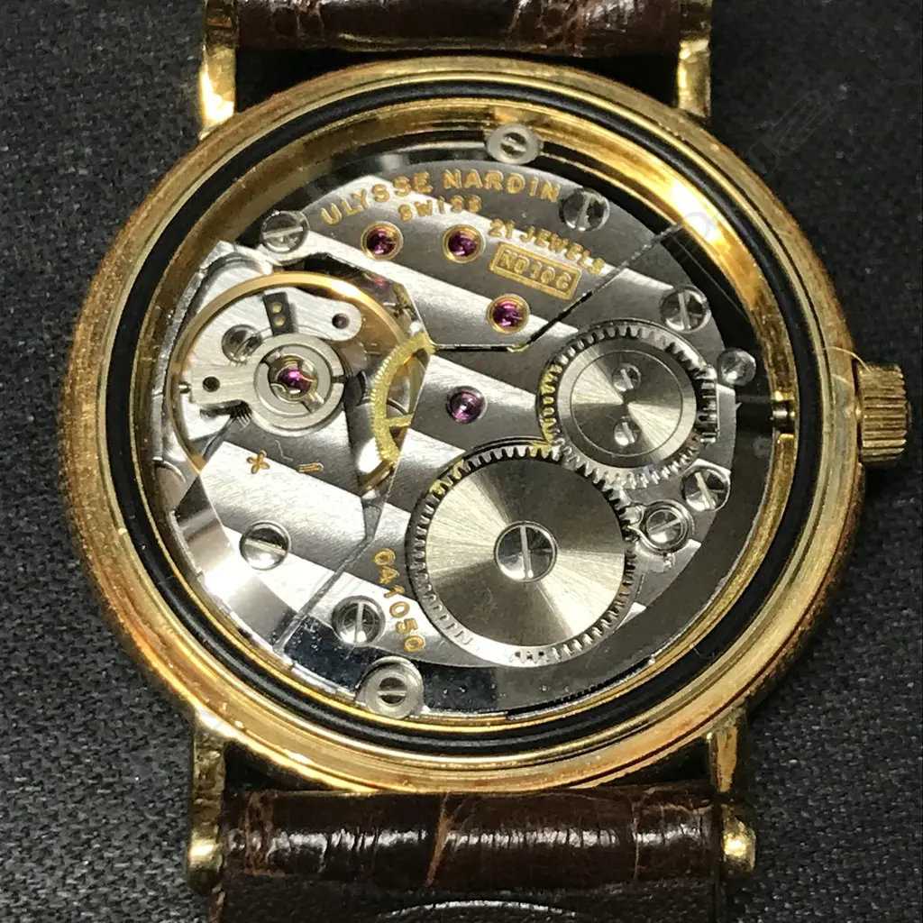 A prestige Swiss Ulysse Nardin 18K gold dress wristwatch Image 1++