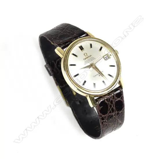 A gent's 14ct gold plate Omega Constellation chronometer wristwatch