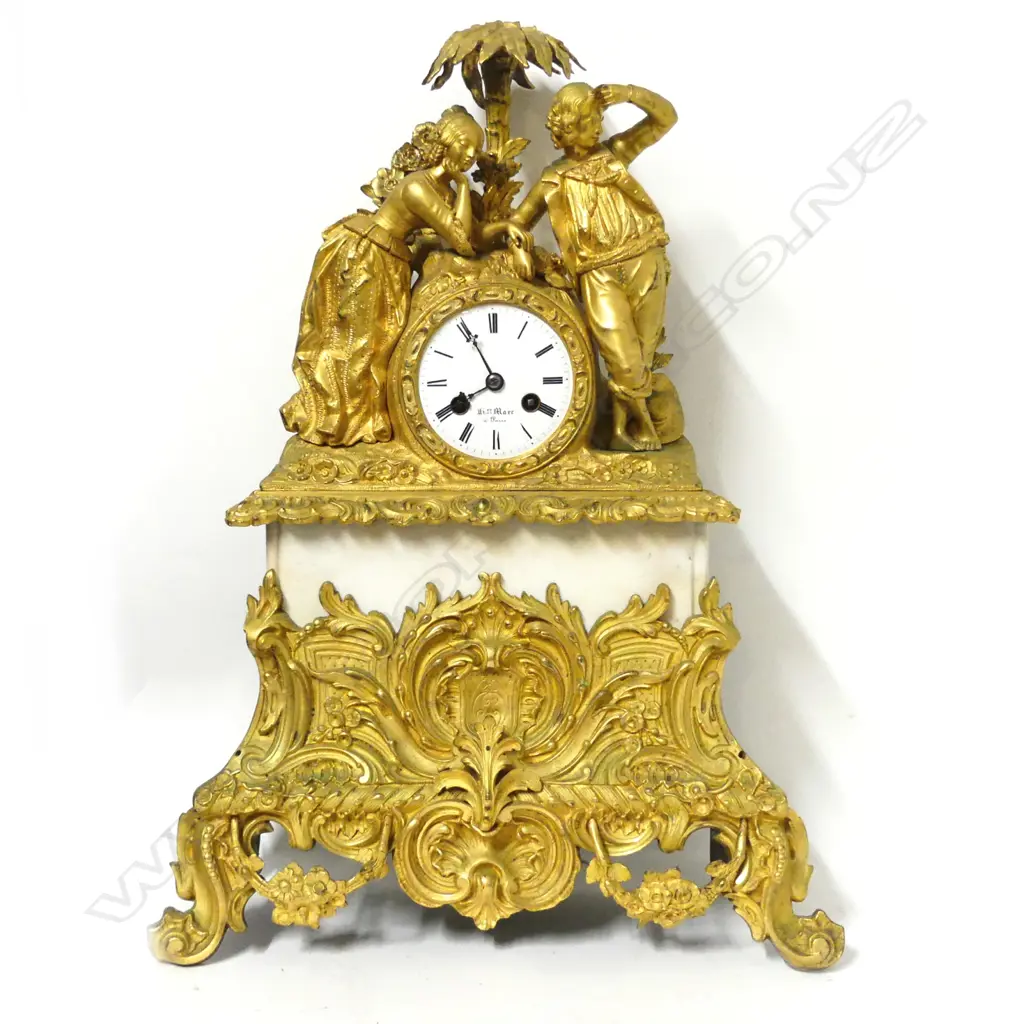 A French ormolu and marble pendule by Henri Marc Image 1++