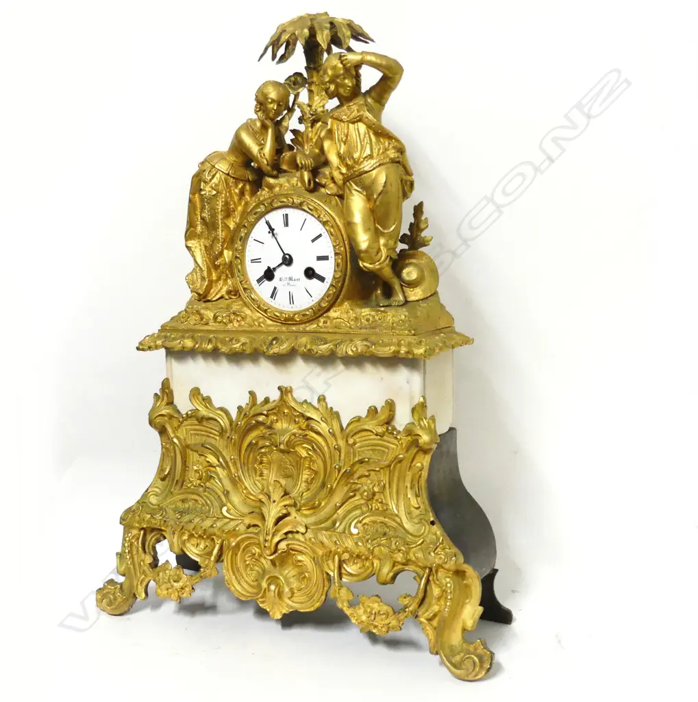A French ormolu and marble pendule by Henri Marc Image 1++
