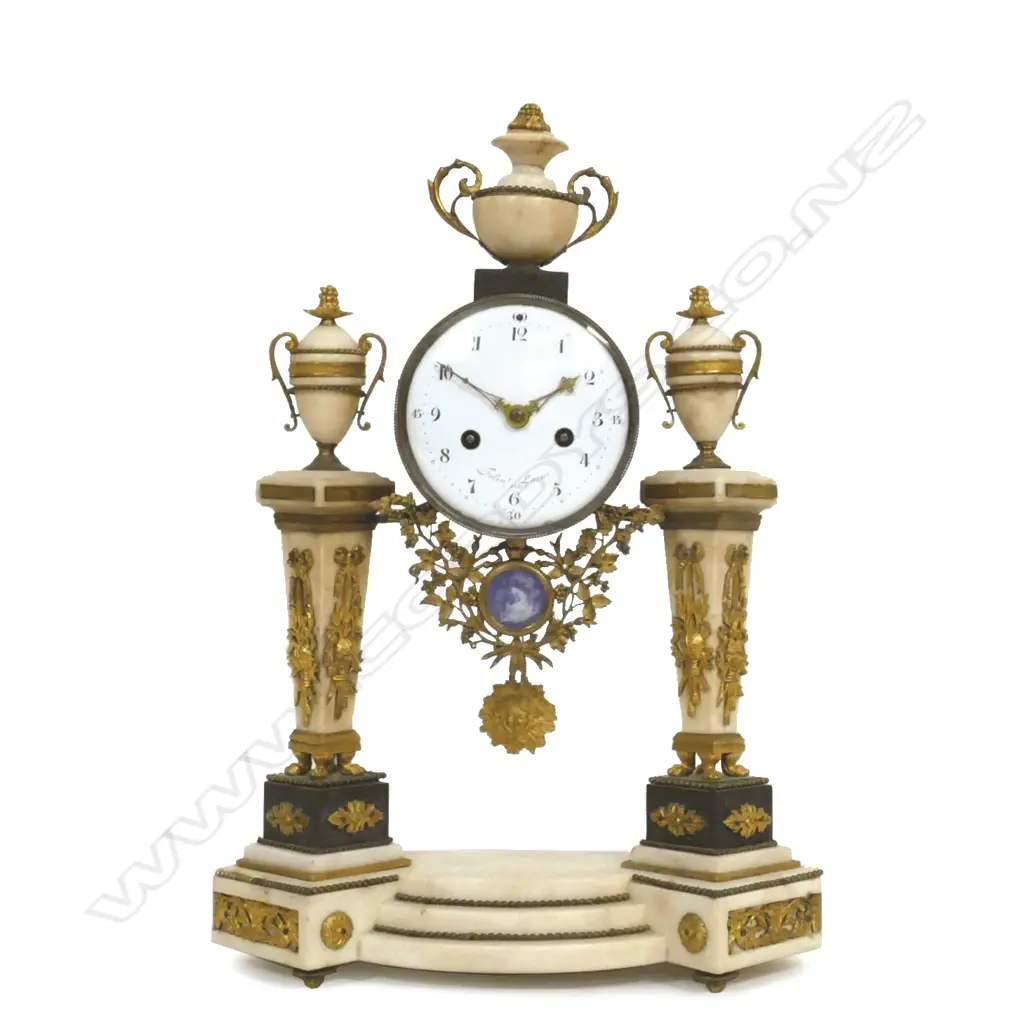 A French Louis XVI portico mantel clock by Nicolas-Alexandre Folin Image 1++