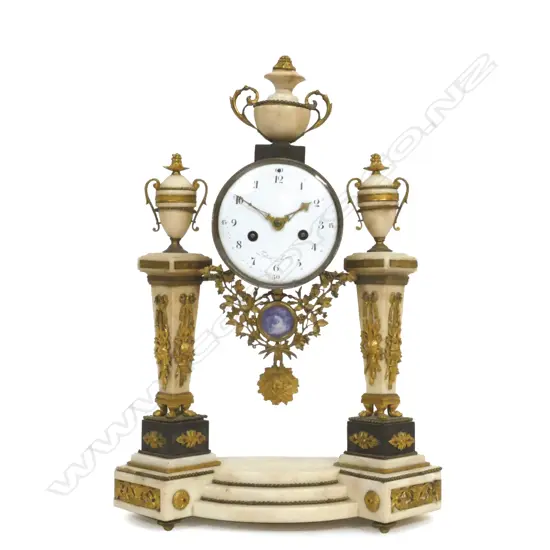 A French Louis XVI portico mantel clock by Nicolas-Alexandre Folin