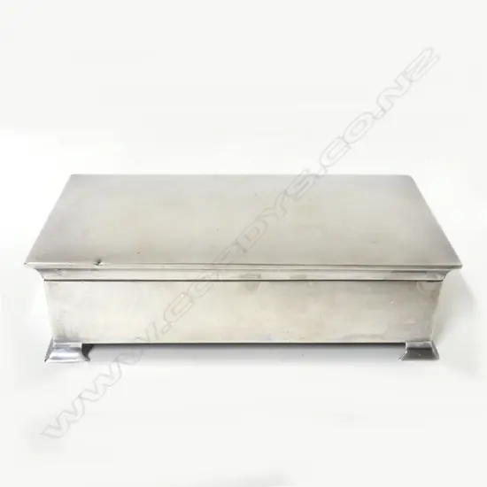 A silver cigarette box