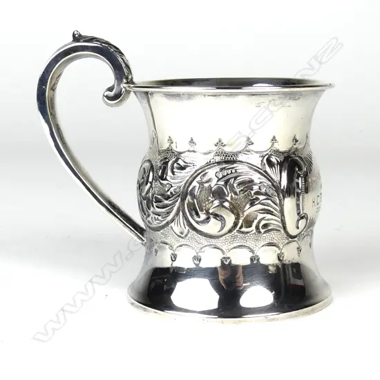 An Edwardian silver christening mug