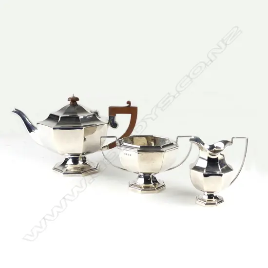 A silver Art Deco tea set