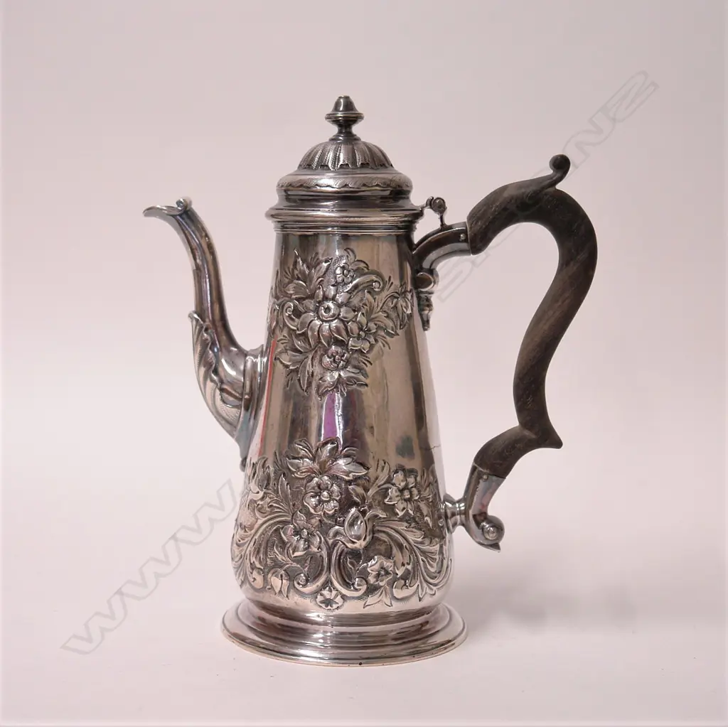 A George II silver coffee pot Image 1++