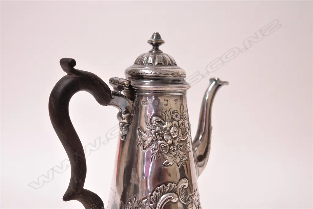 A George II silver coffee pot Image 1++