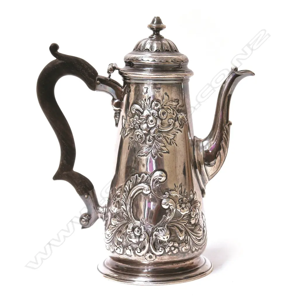 A George II silver coffee pot Image 1++