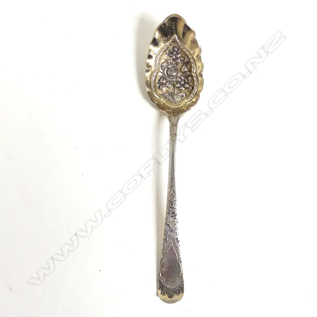 A George III silver berry spoon Image 1++