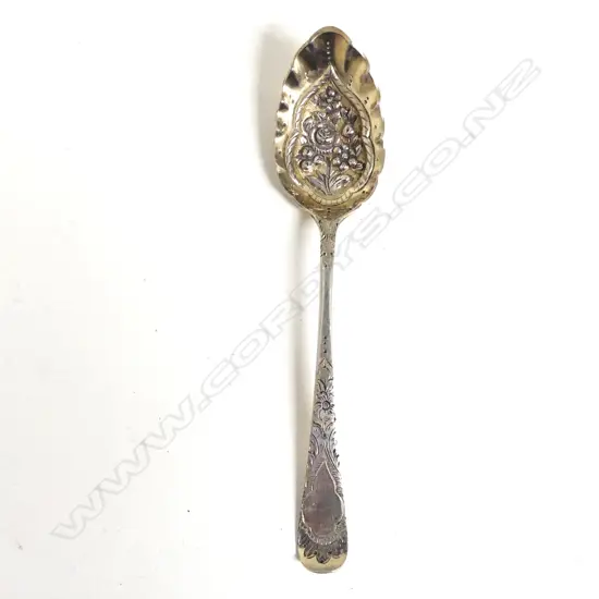 A George III silver berry spoon