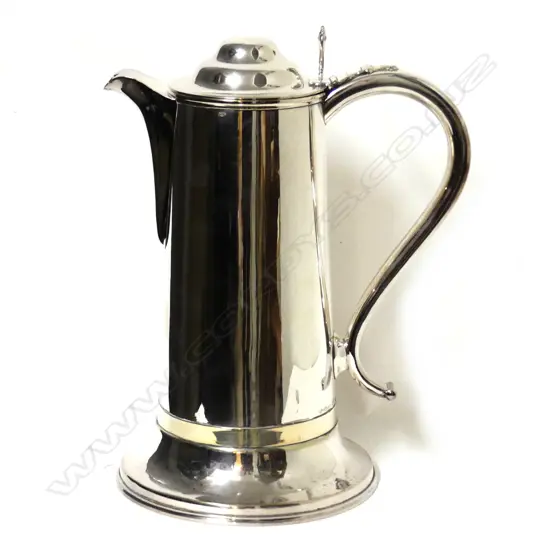 A silver plate wine ewer