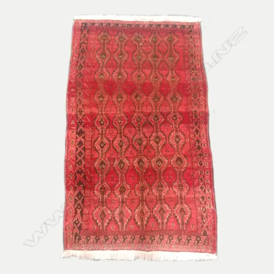 A hand knotted Turkoman rug