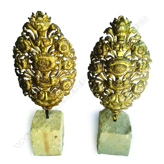 A pair of brass Baroque style screens