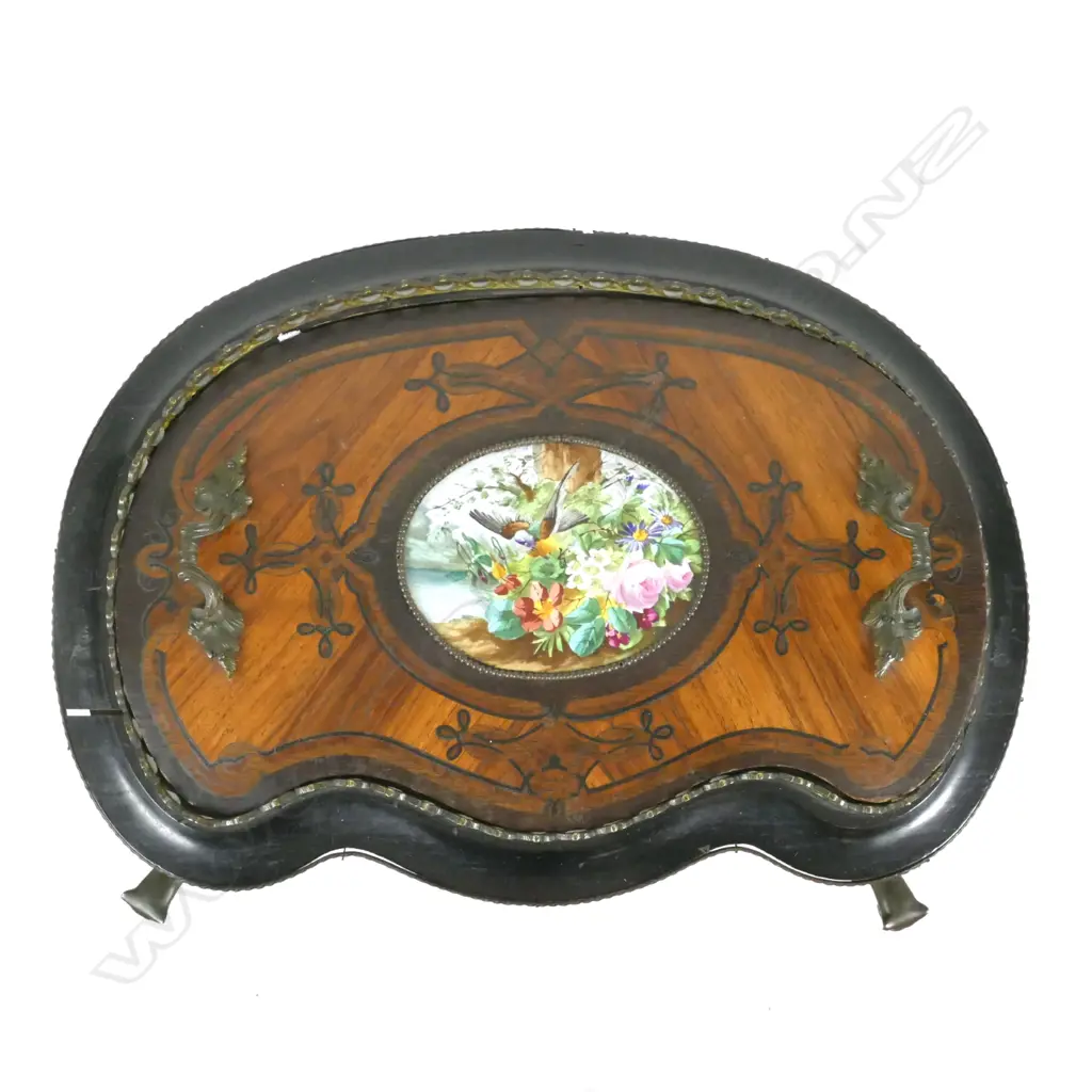 A 19thC French marquetry gueridon table with flower display cavity Image 1++