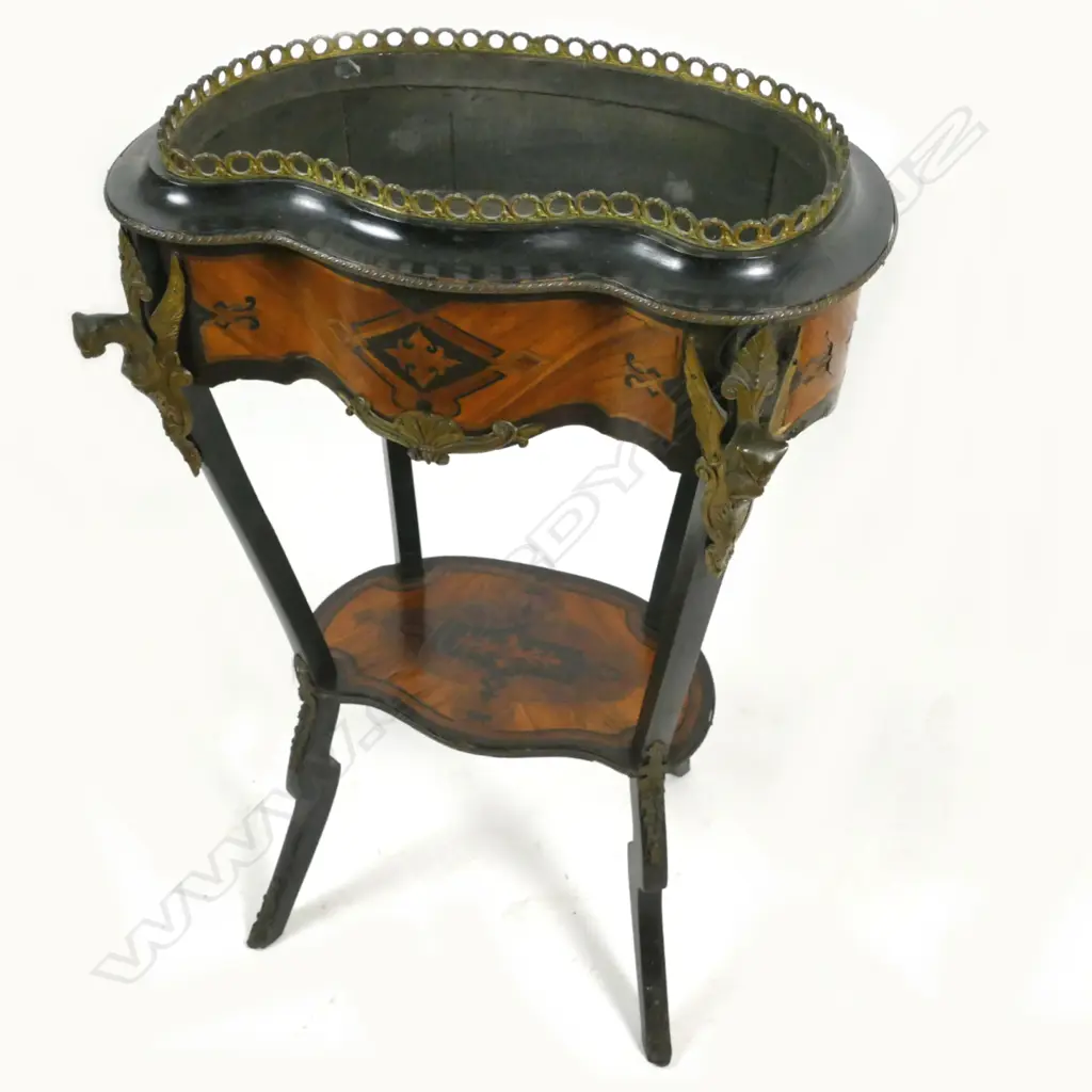 A 19thC French marquetry gueridon table with flower display cavity Image 1++