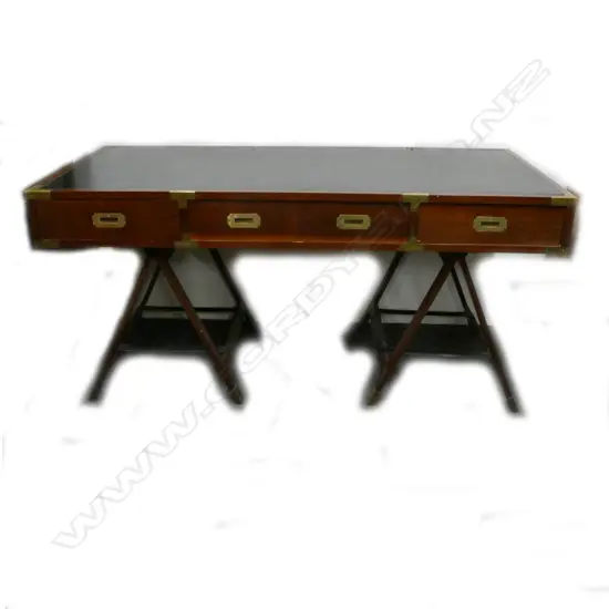 A 1970's teak campaign style desk