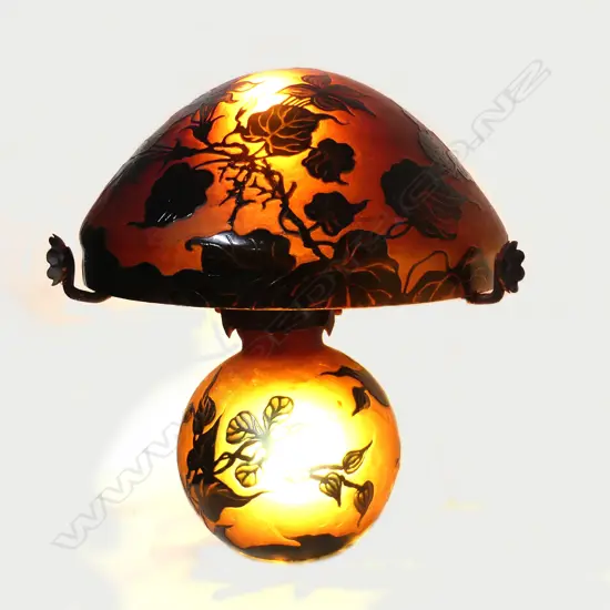 A cameo glass table lamp