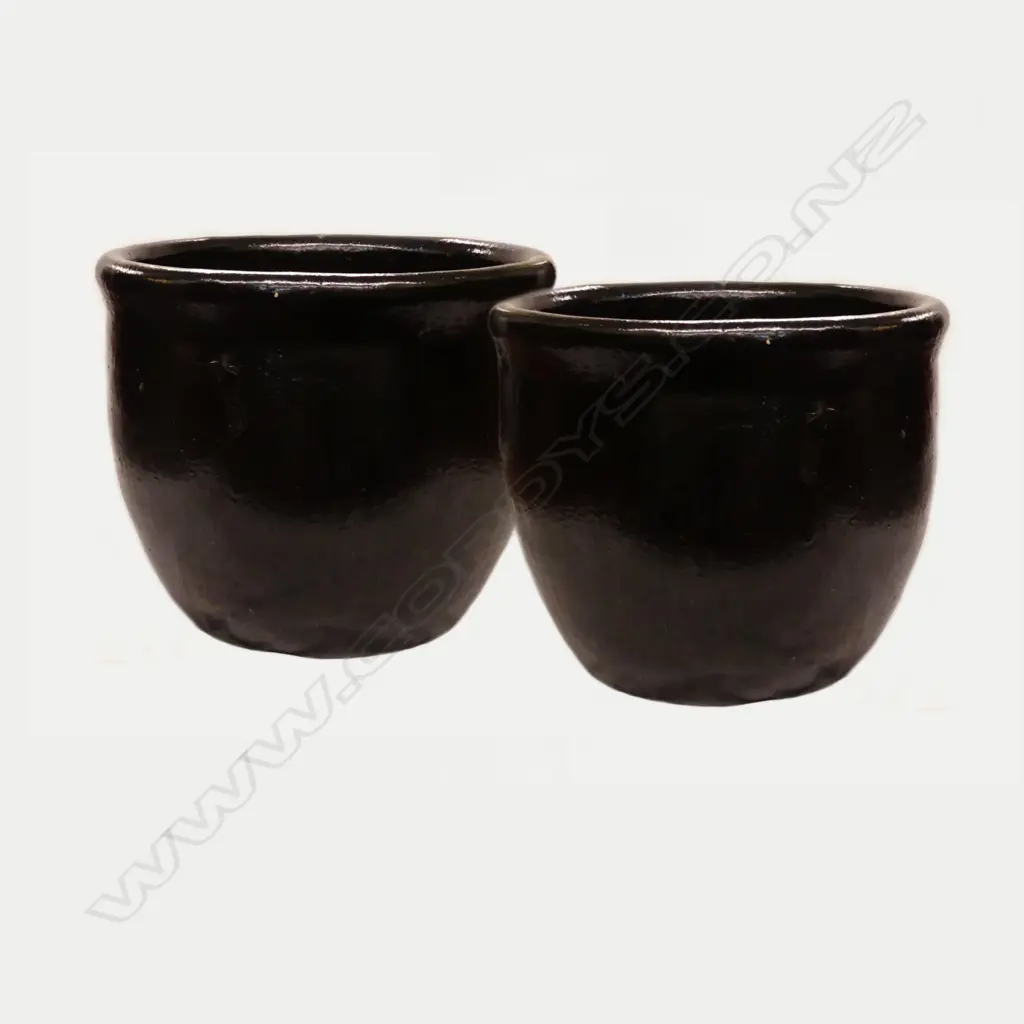 A pair of large ovoid garden planters Image 1++