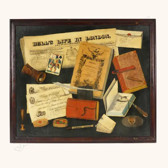 A trompe-l'oeil oil painting