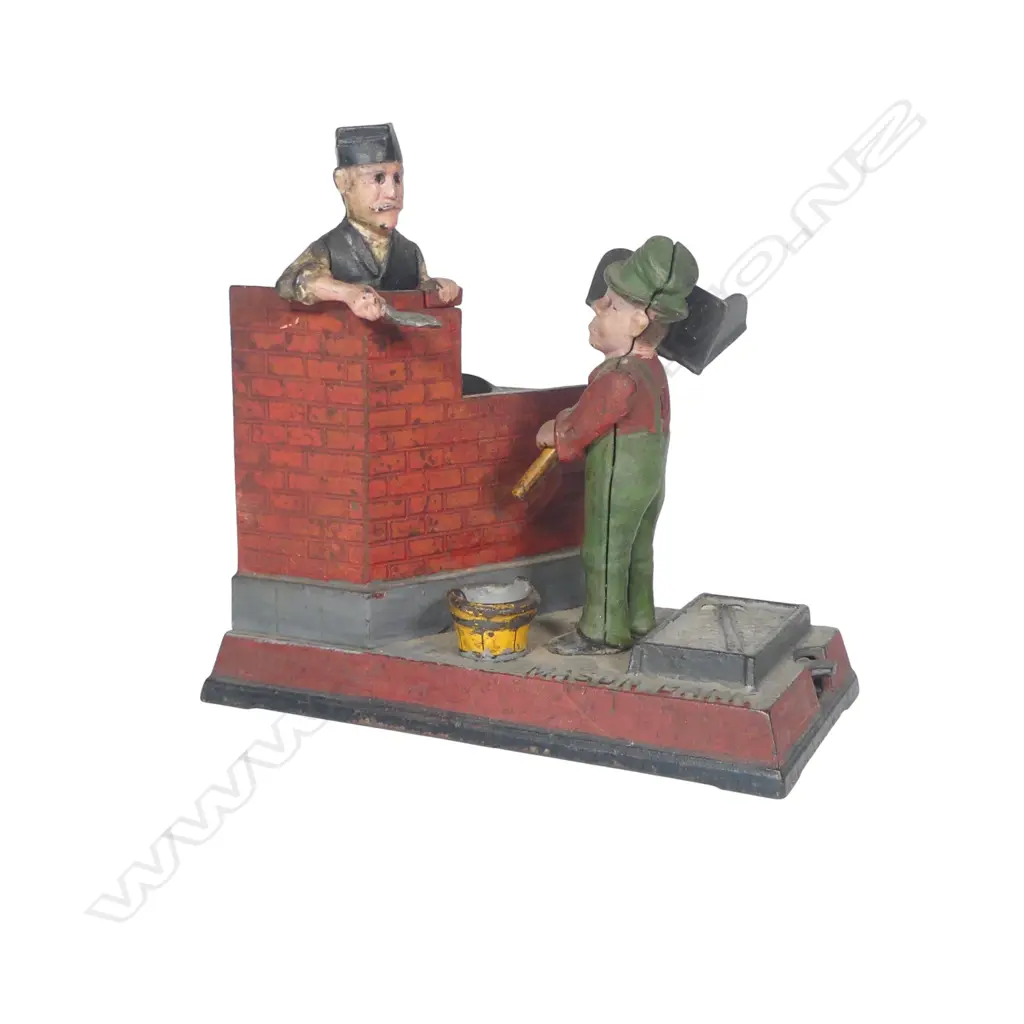 A late 19thC 'Mason Bank' Mason & Hod Shepard mechanical Bank, Image 1++