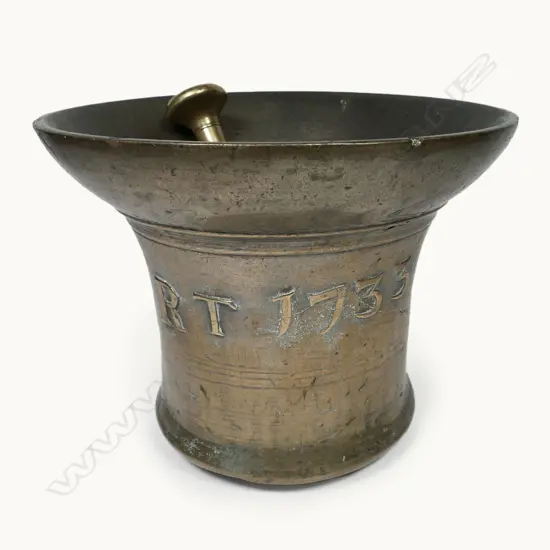 A George II bronze large mortar,