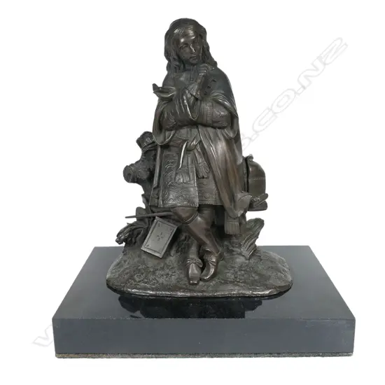 A 19thC bronze figure of the famous French playwright Molière,