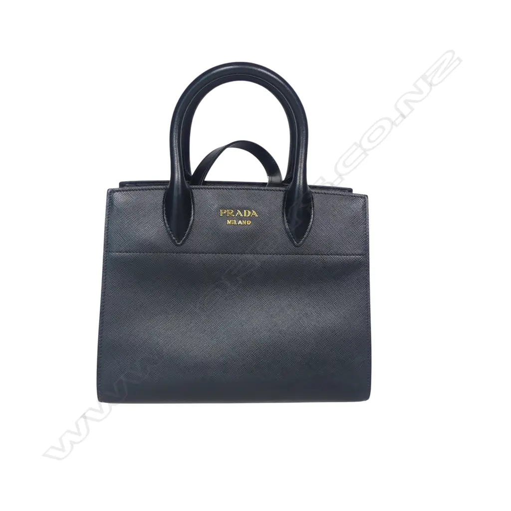 Prada Bibliotheque black leather tote handbag, Image 1++