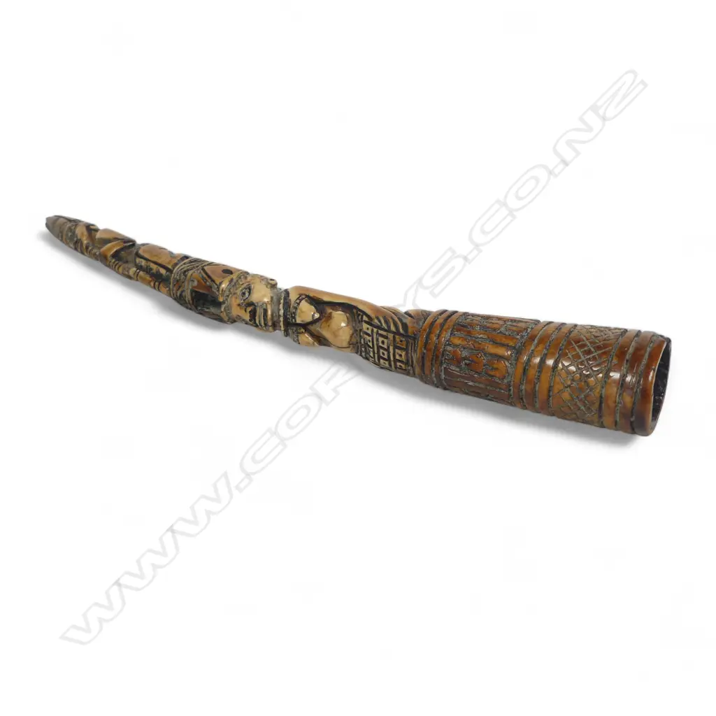 An early 20thC Nigerian carved ivory tusk section, Image 1++