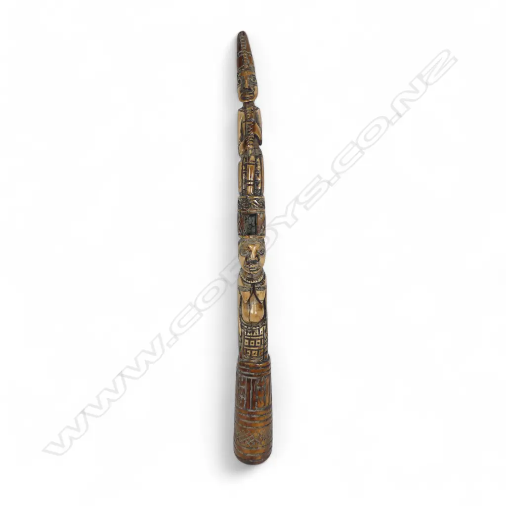 An early 20thC Nigerian carved ivory tusk section, Image 1++