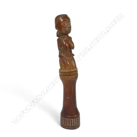 An early 20thC Nigerian carved ivory tusk section,