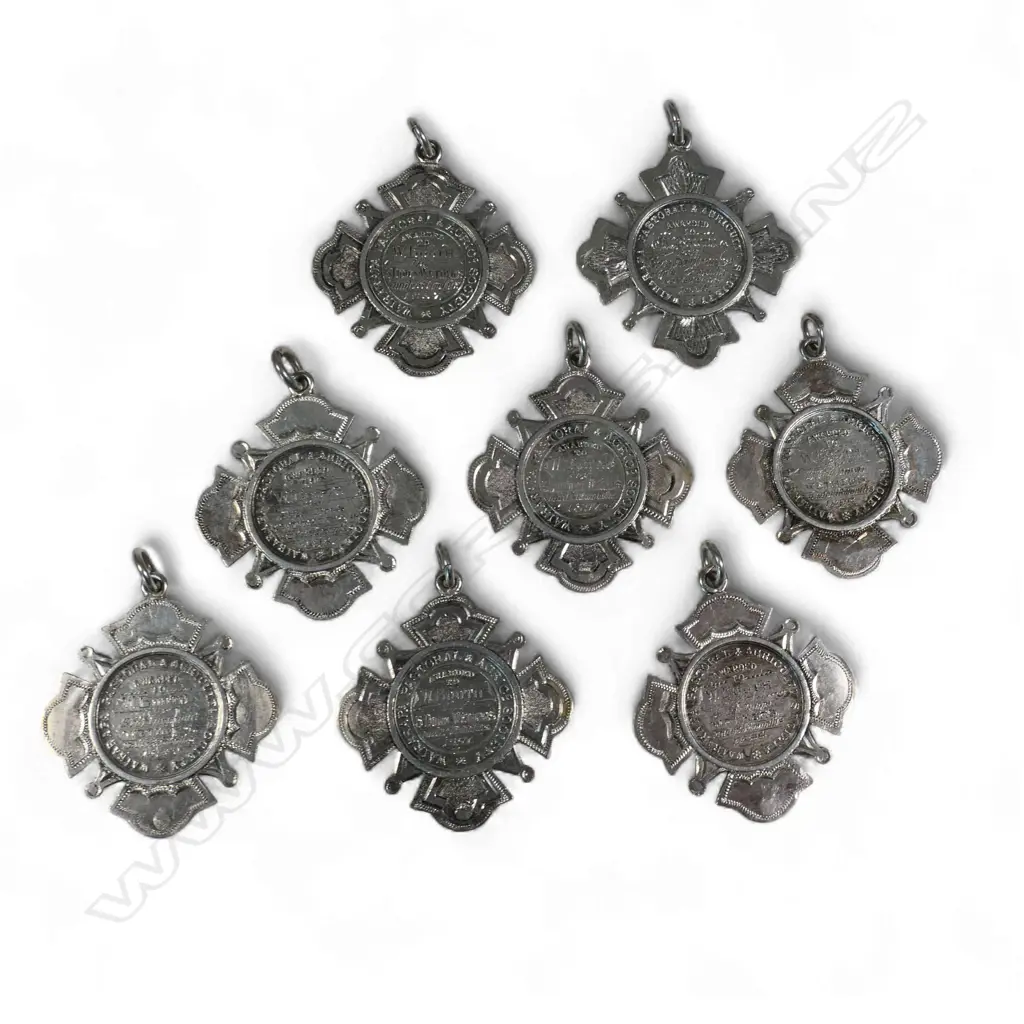 Eight 19thC Wairarapa Pastoral & Agricultural Society silver medals, Image 1++