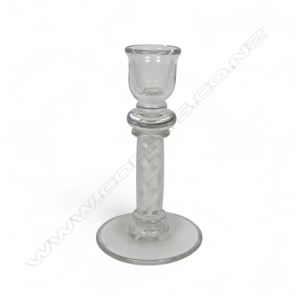 An18thC George III air twist glass taperstick, Image 1++