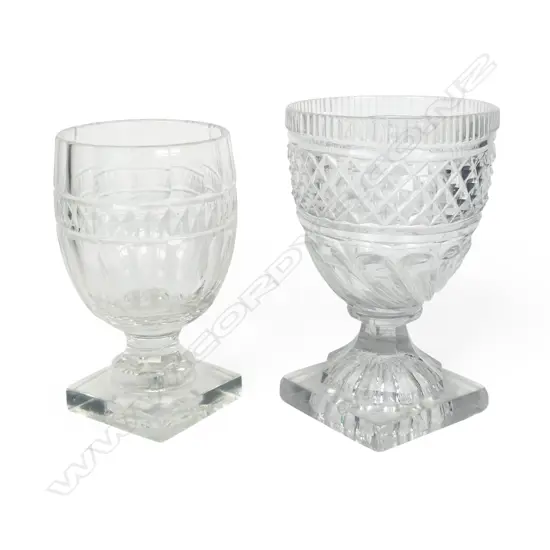 Two 18thC cut glass sweetmeat glasses,