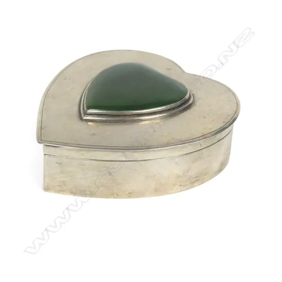 Frank Grady (Wellington) silver and pounamu trinket box,