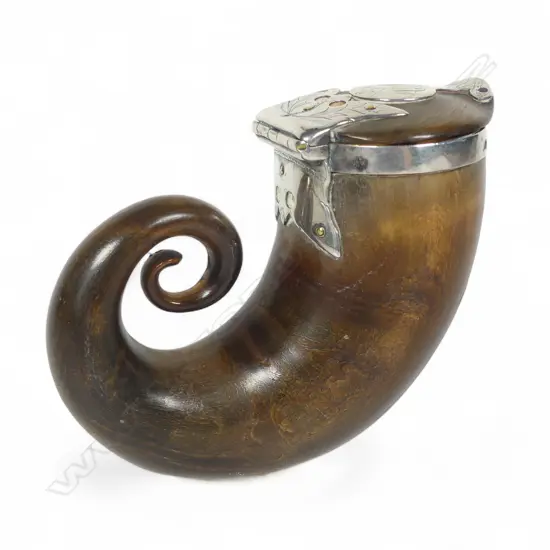 A Victorian Scottish silver and rams horn snuff mull,