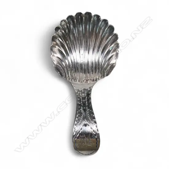 A George III silver shell bowled caddy spoon,