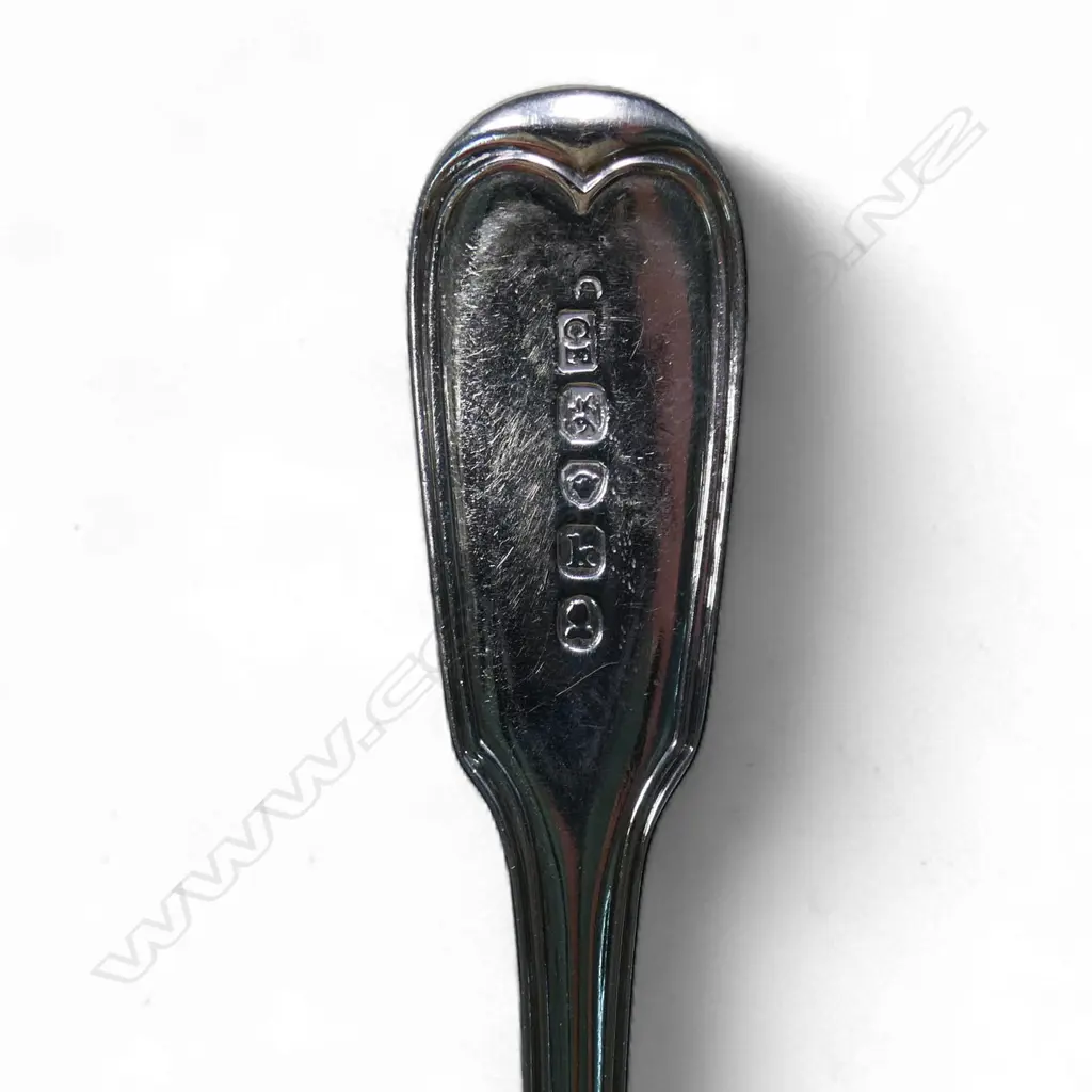 A composite set of 12 George III and IV silver dessert spoons, Image 1++