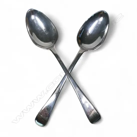 A pair of George III silver table spoons,