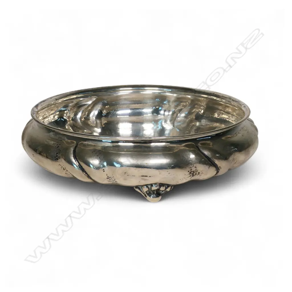 Mid-century stylish German silver wide shallow bowl, Image 1++