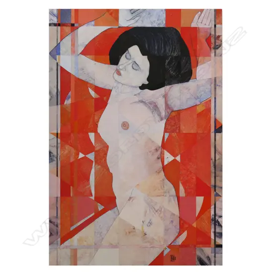 Paterson Parkin (NZ 1948-) Nude in Red,