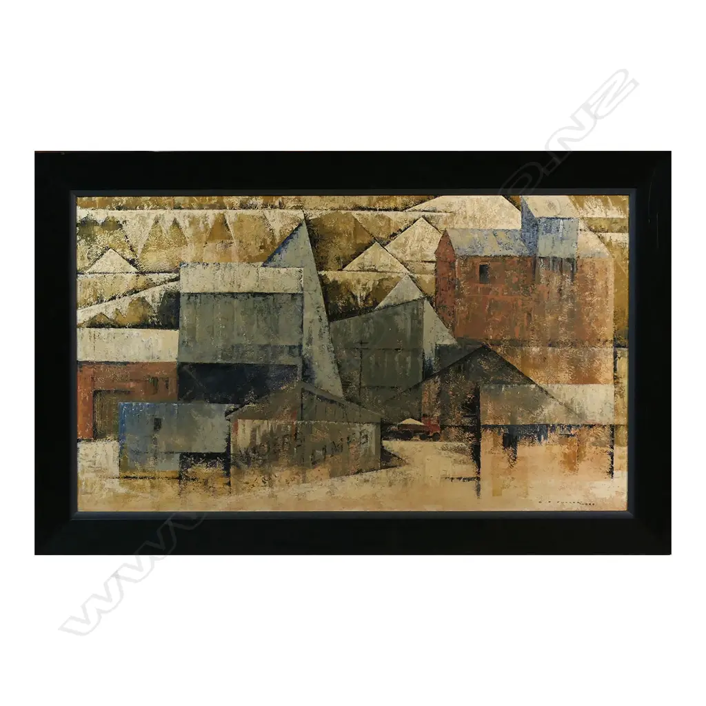 Geoffrey F. Fuller (NZ 1925-2011) 'Cubist Houses', Image 1++